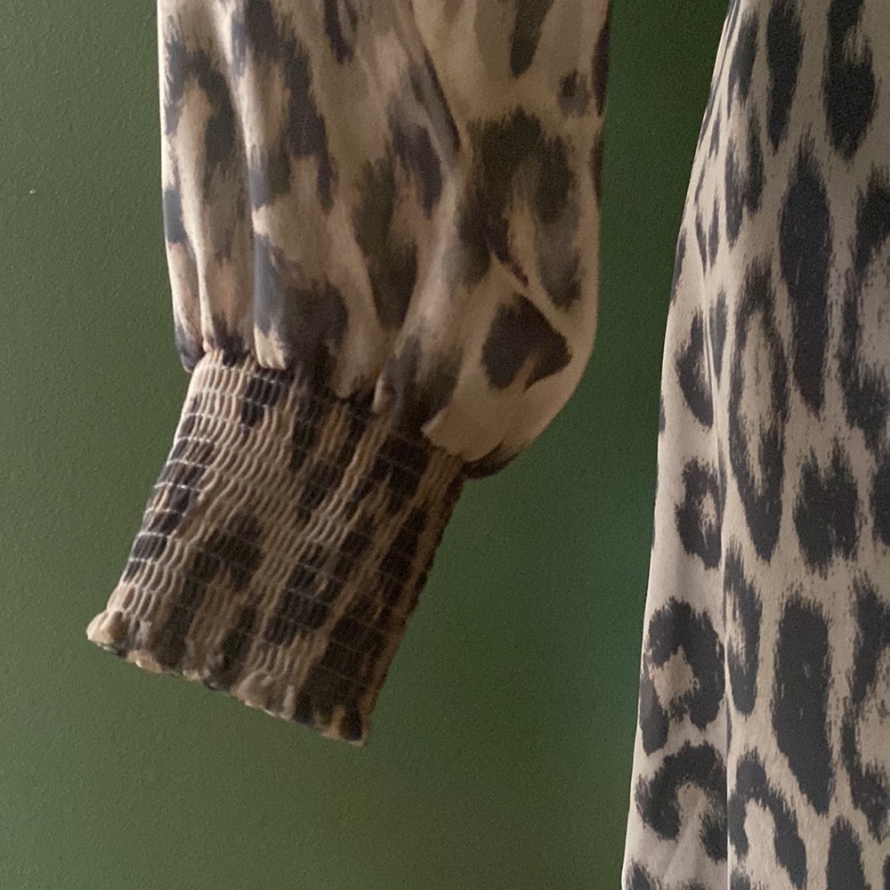 Bar III Animal Print Ruffled Wrap Dress sz S - Picture 8 of 13